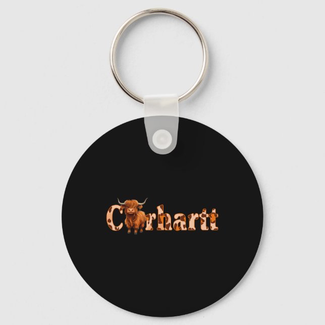 Cow Carhartt Christmas  Keychain (Front)