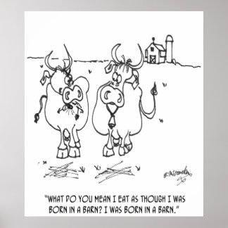 Cow Cartoon 3348 Poster