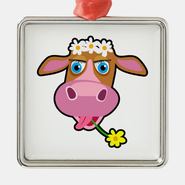 Cow cartoon metal ornament (Front)