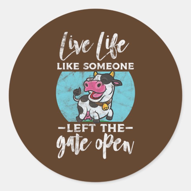 Cow Cattle Heifer Farmer Cow Lover Cow Owner Classic Round Sticker (Front)