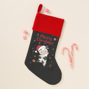 Cow Cheerful Christmas Winter Animals Cows Adult C Stocking