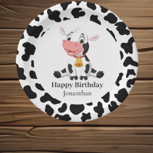 Cow Child's Birthday Paper Plates