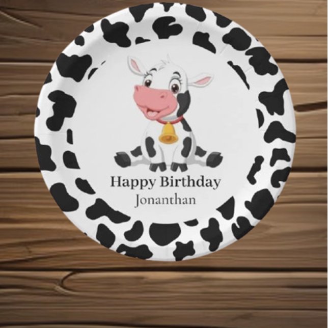   Cow Child's Birthday Paper Plates (Experience fun activities, delightful decorations, and joyous celebrations )