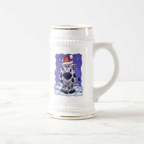 Cow Christmas Beer Stein