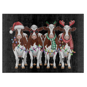 Cow Christmas Cow Lover Gift Holiday Farm Cutting Board
