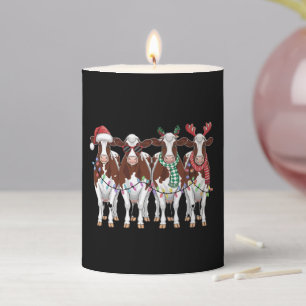 Cow Christmas Cow Lover Gift Holiday Farm Pillar Candle