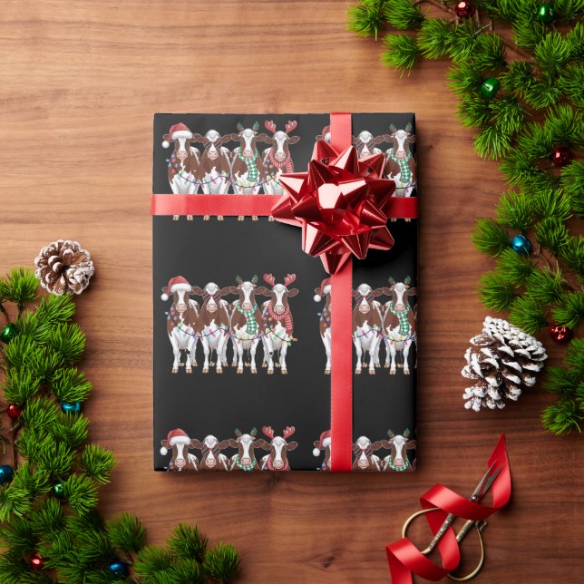 Cow Christmas Cow Lover Gift Holiday Farm  Wrapping Paper (Holiday Gift)