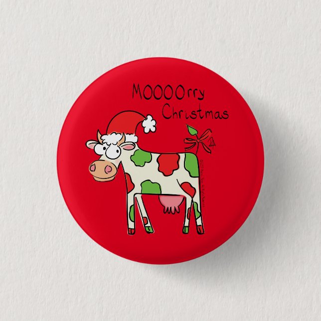 Cow Christmas Cute Kids Button (Front)