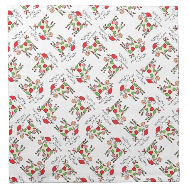 Cow Christmas Cute Kids Cloth Napkin (Front)