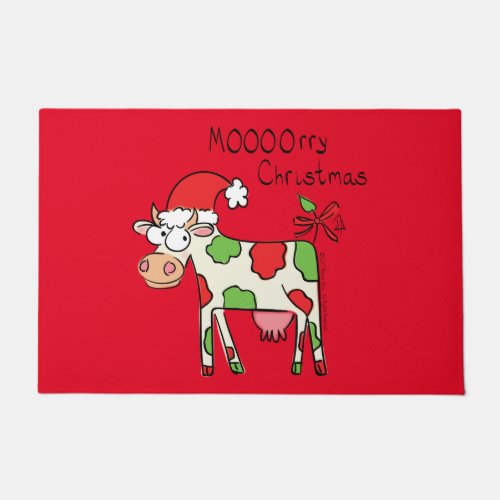 Cow Christmas Cute Kids Doormat