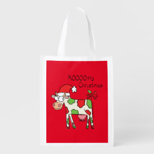 Cow Christmas Cute Kids Grocery Bag