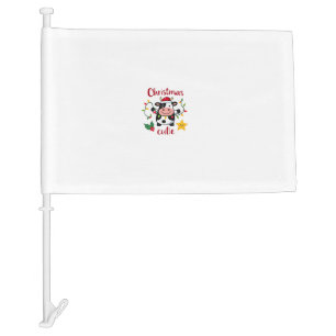Cow Christmas Cutie Cows Christmas T-Shirt (6) Car Flag