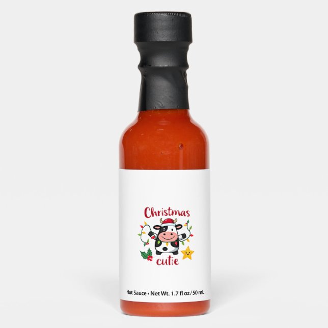 Cow Christmas Cutie Cows Christmas T-Shirt (6) Hot Sauces (Front)