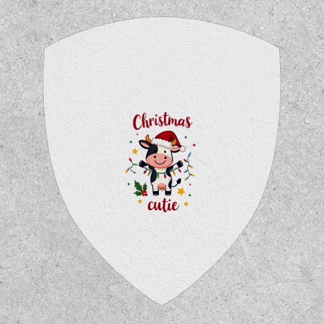 Cow Christmas Cutie Cows Christmas T-Shirt (7) Patch (Front)