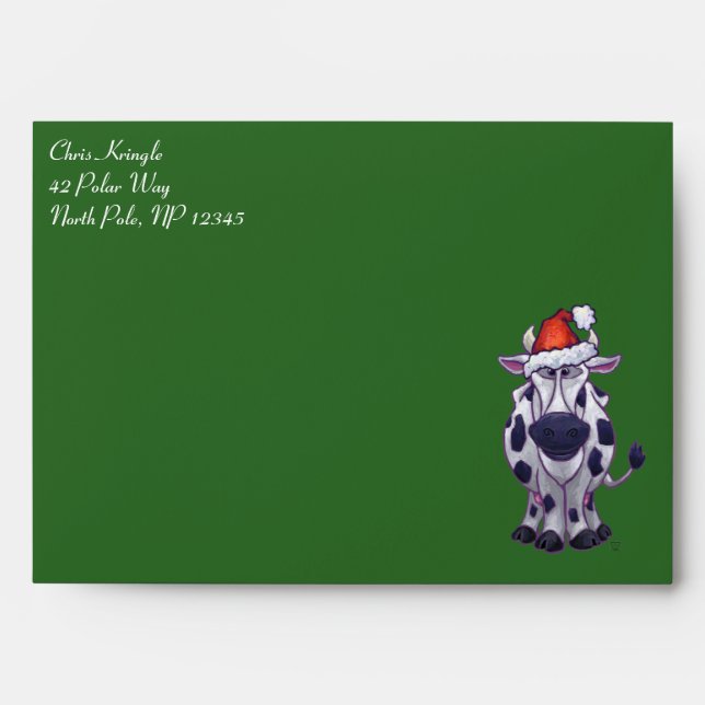 Cow Christmas Envelope (Front)