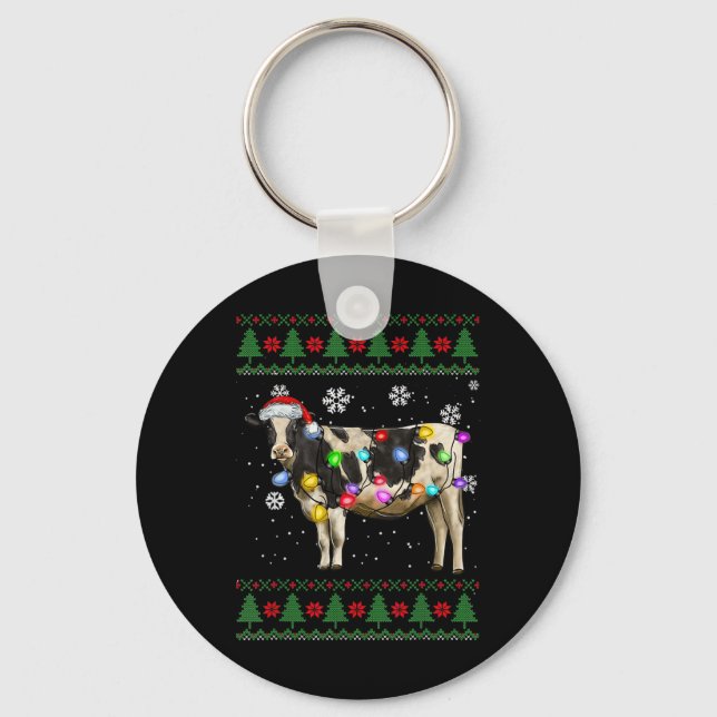 Cow Christmas  Keychain (Front)
