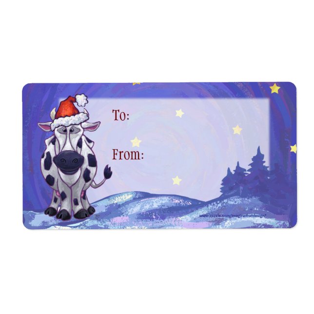 Cow Christmas Label (Front)