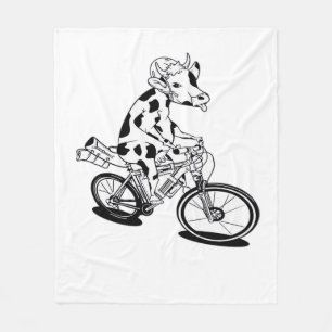 Cow Christmas Lights Ugly Christmas Design Funny Fleece Blanket