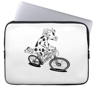 Cow Christmas Lights Ugly Christmas Design Funny Laptop Sleeve