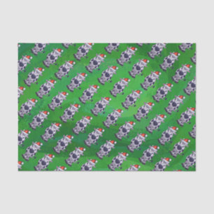 Cow Christmas On Green Tissue Paper