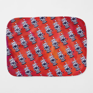 Cow Christmas On Red Burp Cloth