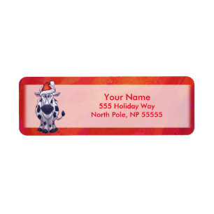 Cow Christmas On Red Label