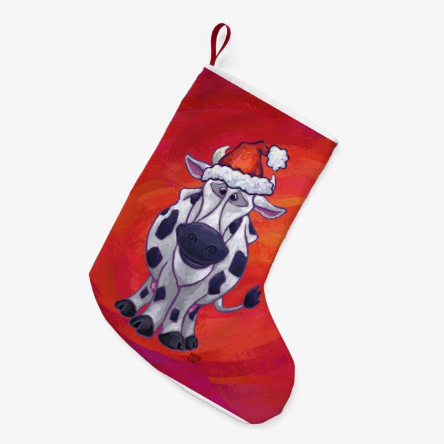 Cow Christmas Small Christmas Stocking (Front (Hanging))