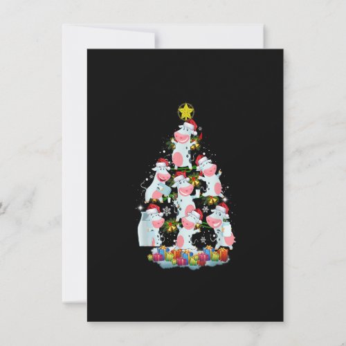 Cow Christmas Tree Funny Xmas Gifts Cute Cow Lover Invitation