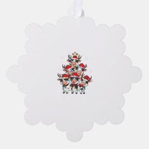 Cow Christmas Xmas Girls Boys Funny Santa Ornament Card