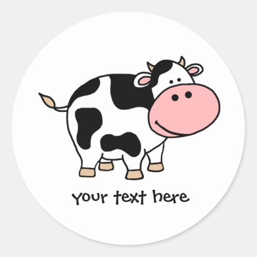 Cow Classic Round Sticker