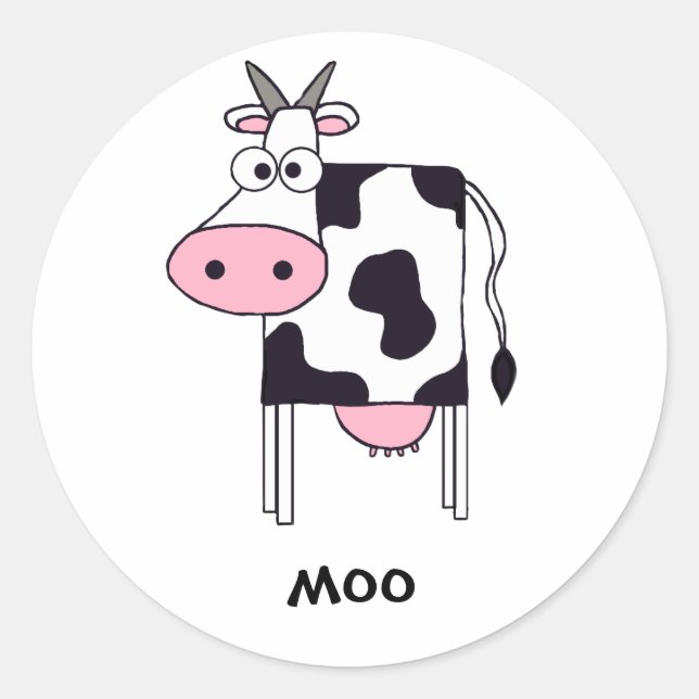 Cow Classic Round Sticker (Front)