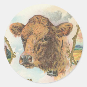 Cow Classic Round Sticker