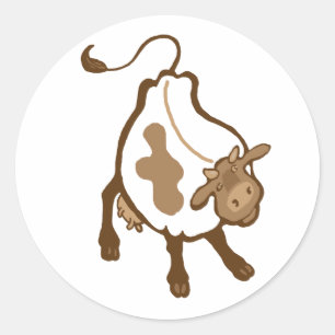 cow classic round sticker
