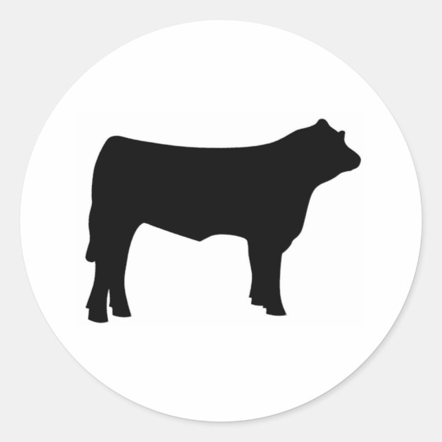 cow classic round sticker (Front)