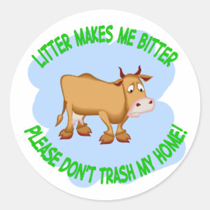 cow classic round sticker