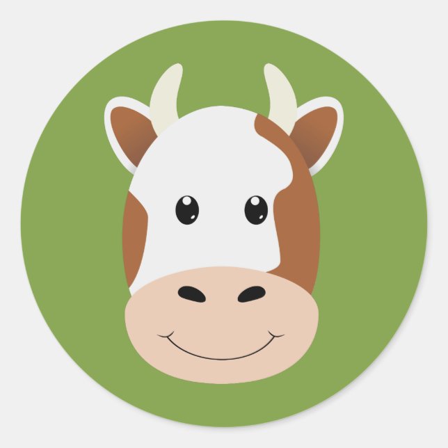 Cow Classic Round Sticker (Front)