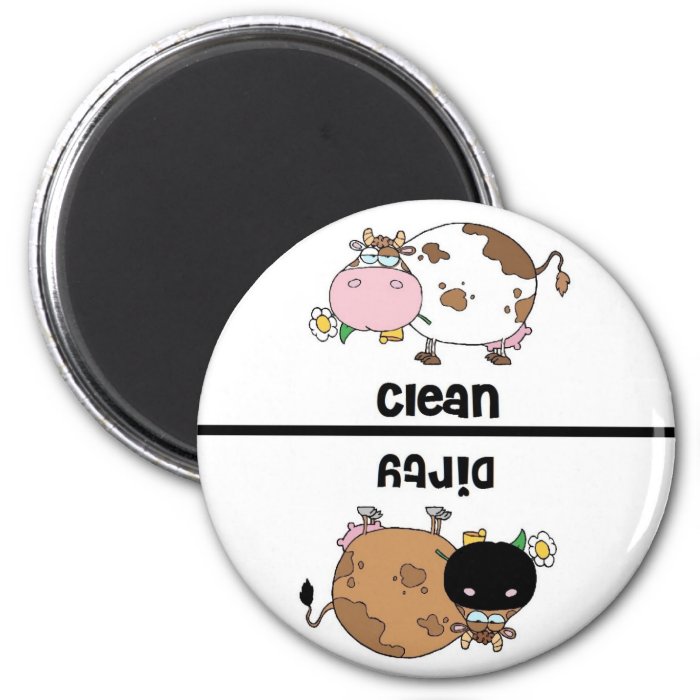 Cow Clean Dirty Dishwasher Magnet | Zazzle