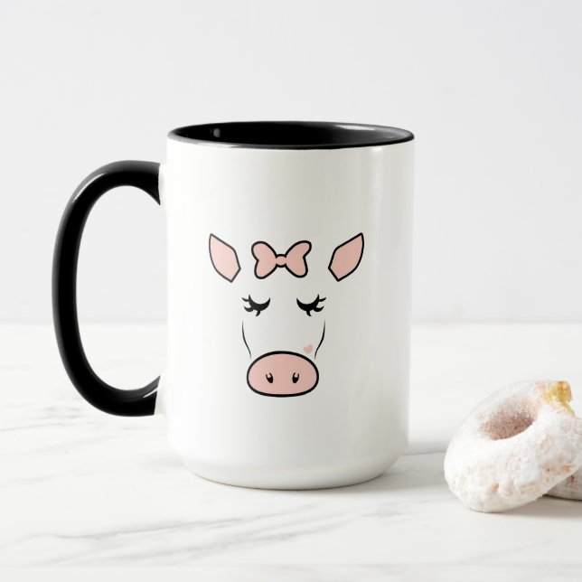 Cow coffee mug for her (With Donut)