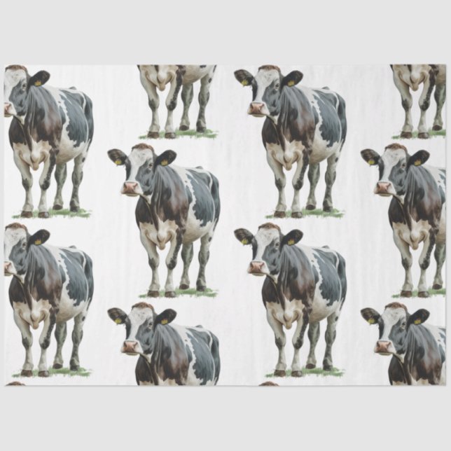 Cow Country Black and White Spots Tissue Paper (Front)