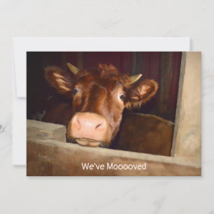 Cow Country Farm Rustic Barn Funny Moving Card
