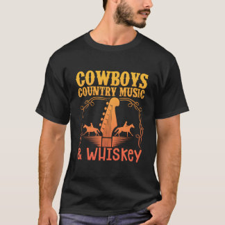 Cow Country Music And Whiskey Western Country T-Shirt