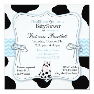 Cow Baby Shower Invitations Zazzle Cow Cowboy Baby Shower Invitation