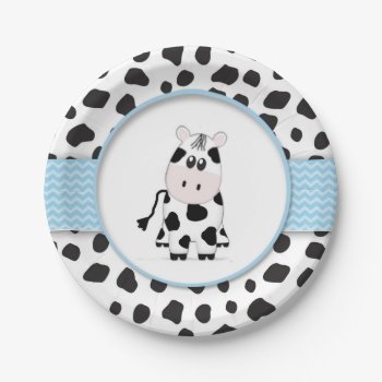 Cow Cowboy Baby Shower Plate by mybabybundles at Zazzle