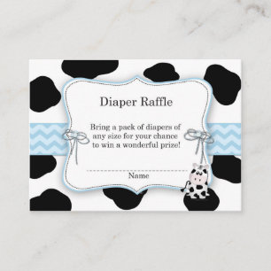 Cow Cowboy Diaper Raffle Ticket Enclosure Card