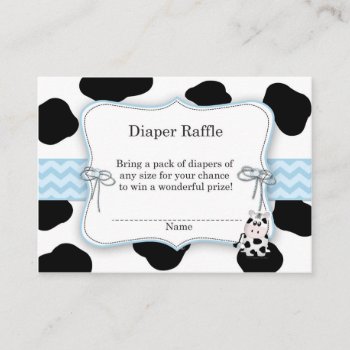 Cow Cowboy Diaper Raffle Ticket Enclosure Card by mybabybundles at Zazzle