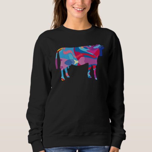 Cow cows farm Colorful Graphic   Sweatshirt