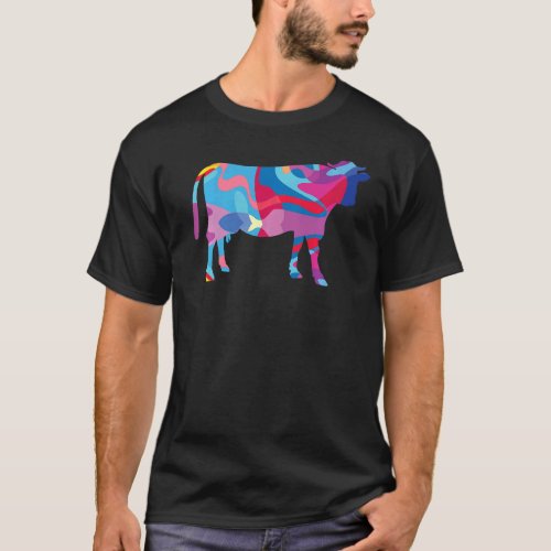 Cow cows farm Colorful Graphic   T_Shirt