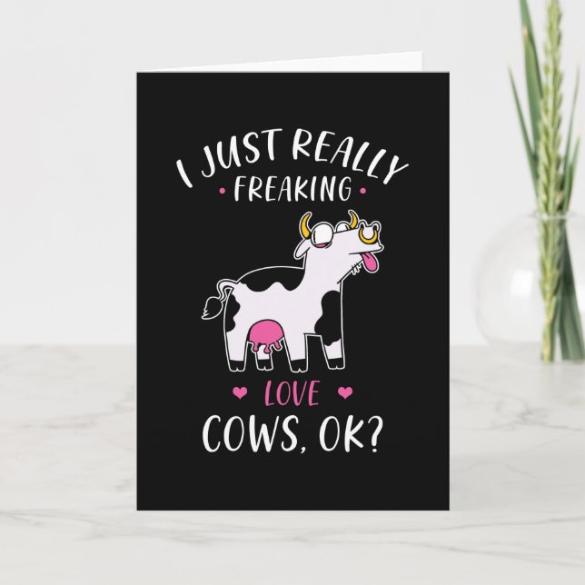 Cow Cows Love Funny Sayings Crazy Card (Front)