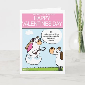 Cow Cupid Holiday Card by StiKtoonz at Zazzle