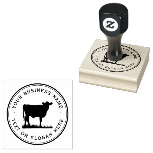 cow Custom Business Logo Large Rubber Stamp